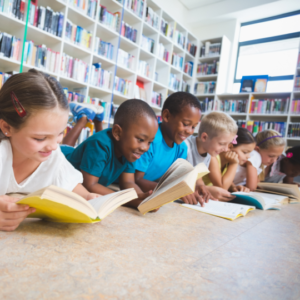 Kids Reading on the Floor