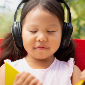 Kid Listening to Audiobook