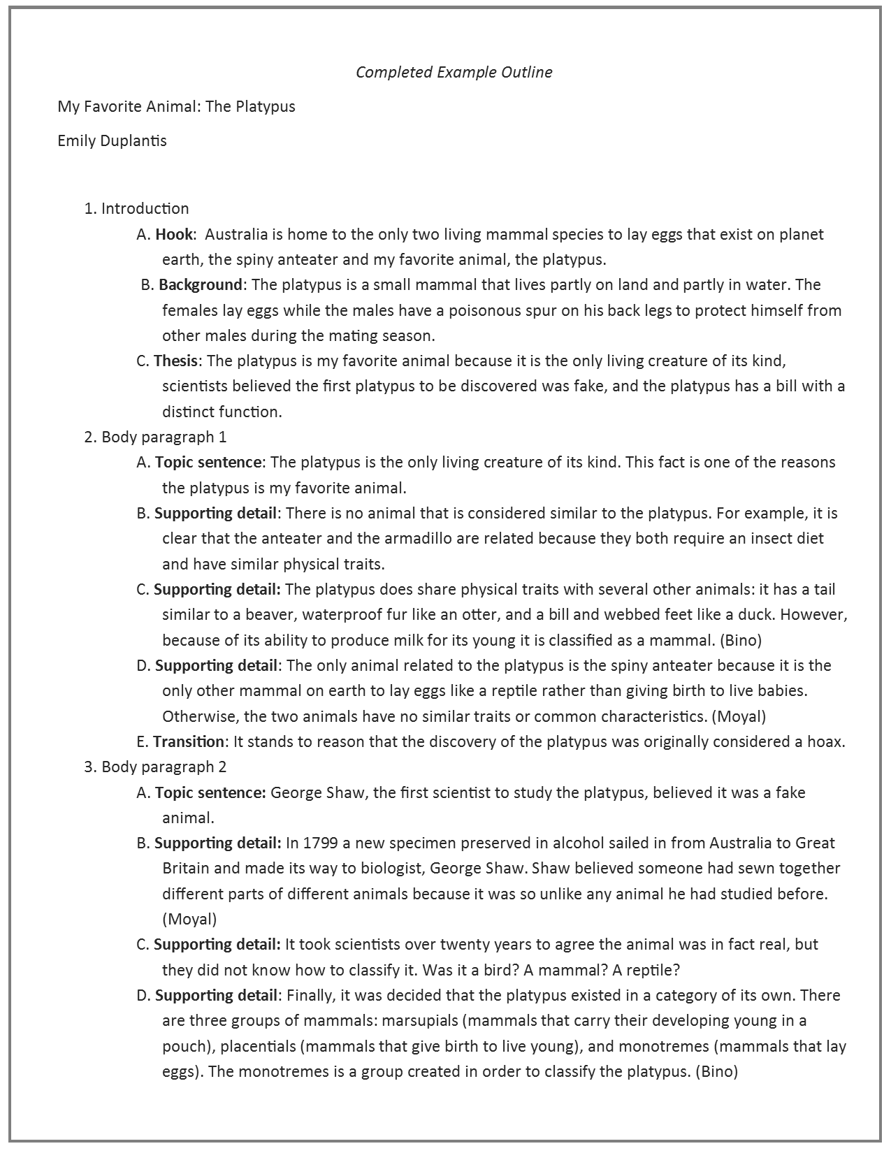 introduction paragraph outline example